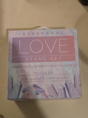 LOVE Stone Set - Rose Quartz & Clear Quartz (Pink/Purple)